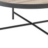 32" Brown And Black Iron Round Coffee Table