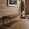 Rectangular Mango Woodmedium Brown Top And Black Iron Base Accent Bench