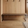 Rectangular Mango Woodmedium Brown Top And Black Iron Base Accent Bench