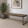 Rectangular Mango Woodmedium Brown Top And Black Iron Base Accent Bench