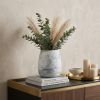 8" Gray Abstract Cylinder Crystal Glass Table Vase