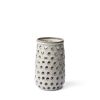 12" White Abstract Cylinder Ceramic Table Vase