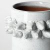 7" Gray Abstract Cylinder Spikey Ceramic Table Vase