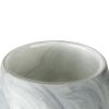 12" Gray And White Abstract Cylinder Crystal Glass Table Vase