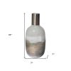 16" Bronze And White Ombre Glass Cylinder Table Vase
