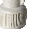 8" Whitewash Handled Textured Ceramic Vase