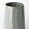 11" Green Abstract Cylinder Metal Table Vase