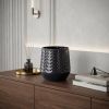 7" Navy Organically Embossed Chevron Metal Vase