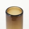 12" Brown Cylinder Crystal Glass Table Vase