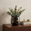 6" Gold Abstract Cylinder Crystal Glass Table Vase