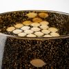 6" Gold Abstract Cylinder Crystal Glass Table Vase