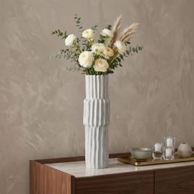 23" Gray Abstract Cylinder Ceramic Table Vase