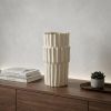 14" Sand Ceramic Cylinder Table Vase