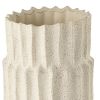 14" Sand Ceramic Cylinder Table Vase