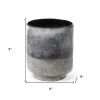 9" Brown And Black Abstract Cylinder Ceramic Table Vase