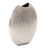 14" Silver Hammered Round Aluminum Table Vase