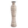 31" Beige And Brown Striped Bud Ceramic Floor Vase