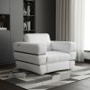 Winter White Stripe Top Grade Italian Leather Chair