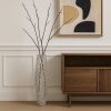 47" Crystal Glass Silver Oval Floor Vase