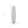 40" Crystal Glass Silver Oval Floor Vase