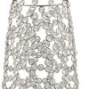 40" Crystal Glass Silver Oval Floor Vase