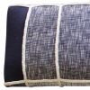 47" Blue And Gray Textural White Leg Upholstered Bench