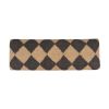 47" Tan And Black Black Leg Checkered Upholstered Bench