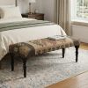 47" Shades of Brown Black Leg Southwest Upholstered Bench