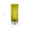 11" Green Crystal Glass Cylinder Table Vase