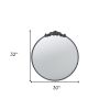 32" Black Crowned Top Iron Framed Accent Mirror