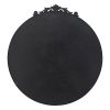 39" Black Crowned Top Iron Framed Accent Mirror