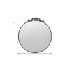39" Black Crowned Top Iron Framed Accent Mirror