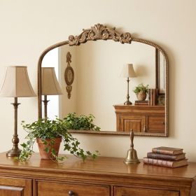 31" Gold Arch Iron Framed Accent Mirror