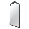 36" Black Arch Iron Framed Accent Mirror