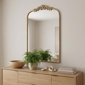 42" Gold Arch Iron Framed Accent Mirror