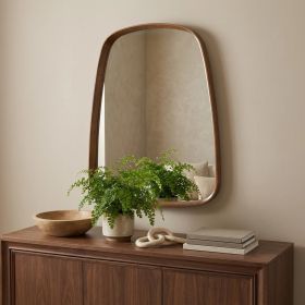 37" Brown Novelty Wood Framed Accent Mirror