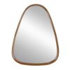 37" Brown Abstract Wood Framed Accent Mirror