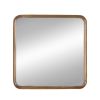 32" Brown Square Wood Framed Accent Mirror