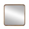 32" Brown Square Wood Framed Accent Mirror