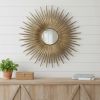 28" Gold Sunburst Iron Framed Accent Mirror