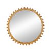 34" Brown Round Accent Mirror
