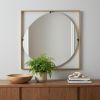 32" Gold Square Iron Framed Accent Mirror