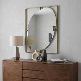 40" Gold Iron Framed Accent Mirror