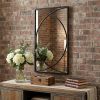 Set of Three Black Iron Framed Accent Mirror