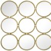 27" Gold Square Iron Framed Accent Mirror