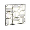 36" Black and Gold Square Iron Framed Accent Mirror