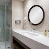 20" Dark Brown Round Wood Framed Accent Mirror