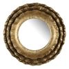 16" Gold Round Iron Framed Accent Mirror
