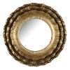 16" Gold Round Iron Framed Accent Mirror