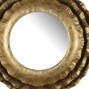 16" Gold Round Iron Framed Accent Mirror